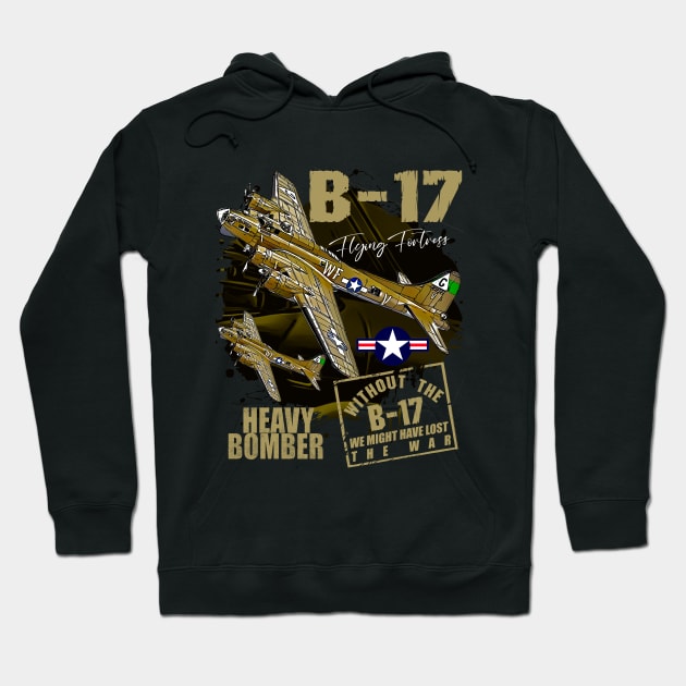 B-17 Flying Fortress heavy us air force bomber Aircraft Hoodie by aeroloversclothing